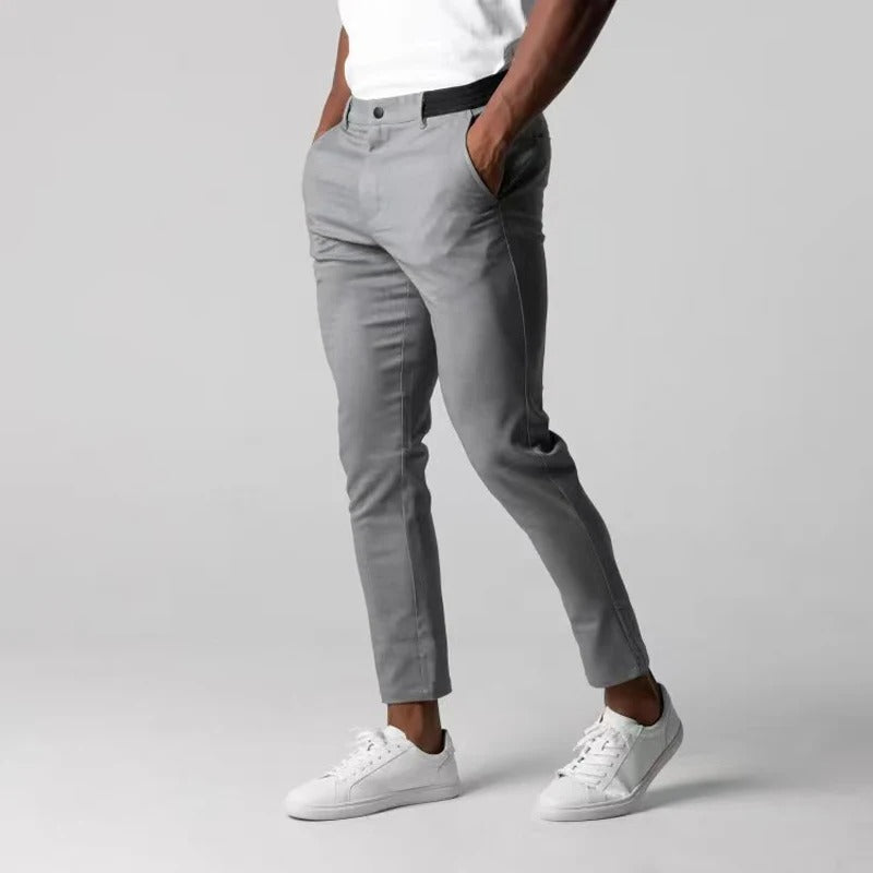 Stylish men's stretch chinos offer ultimate comfort & modern men's fashion. Everyday versatile pants.