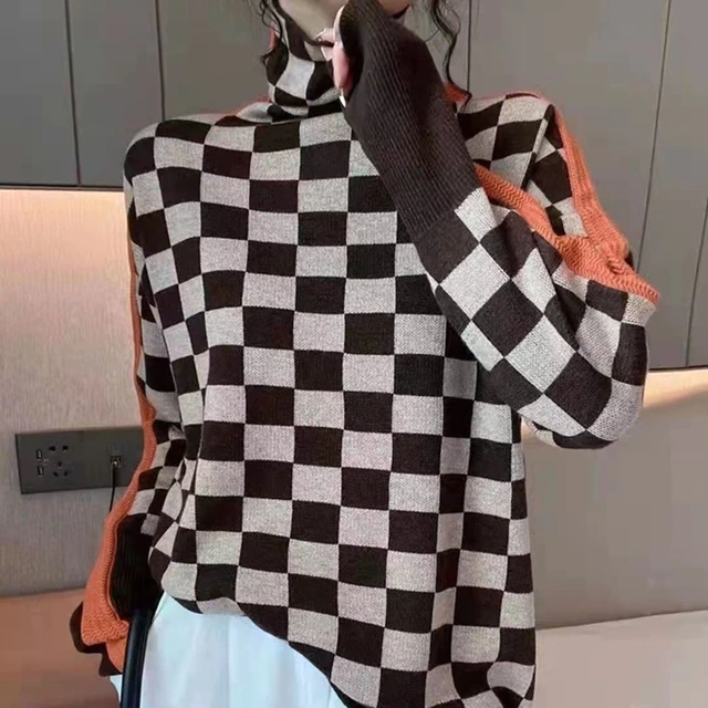 Chic women's turtleneck sweater. Comfortable knit long sleeve top, versatile for fall & winter fashion.
