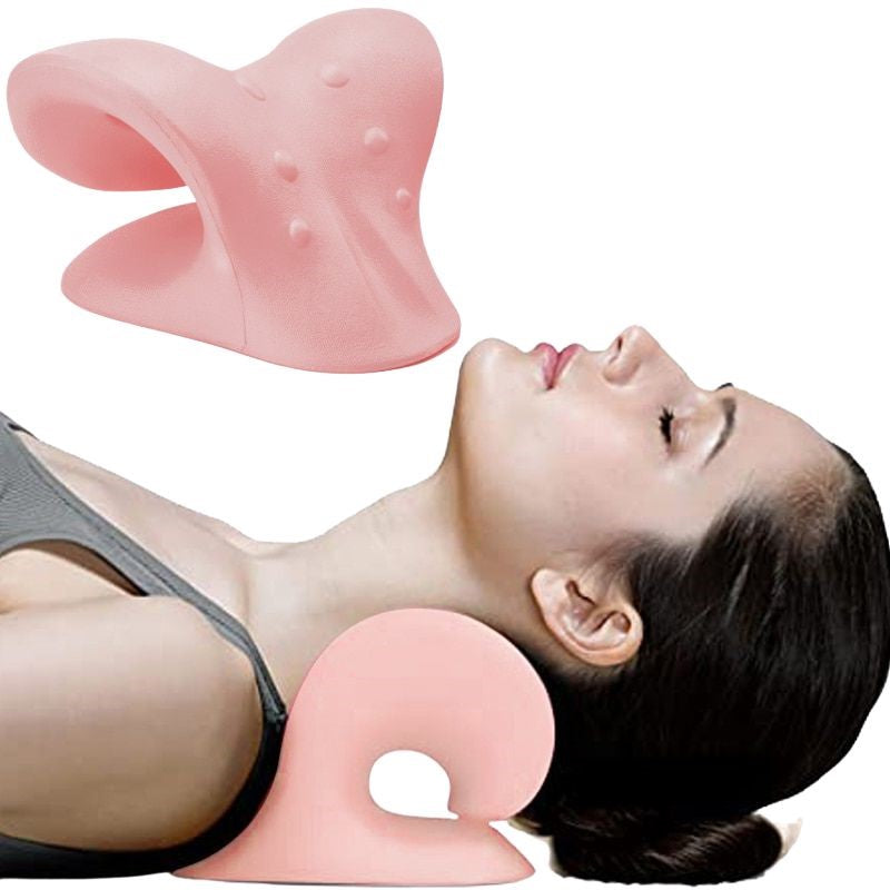 Ergonomic polyurethane neck stretcher pillow for cervical pain & tension release.