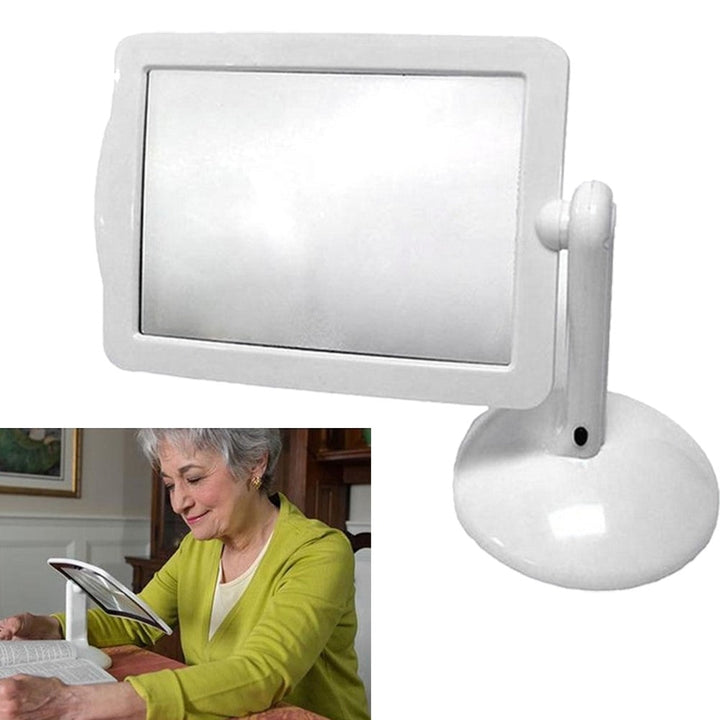 Hands-free LED screen page magnifier with 180° rotating stand for reading. 3x zoom for low vision & eye protection.