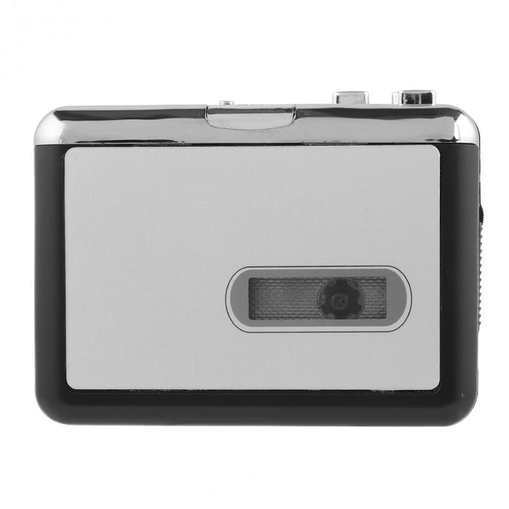 Compact portable cassette player & MP3 converter, digitizes vintage audio to USB for digital music collection.