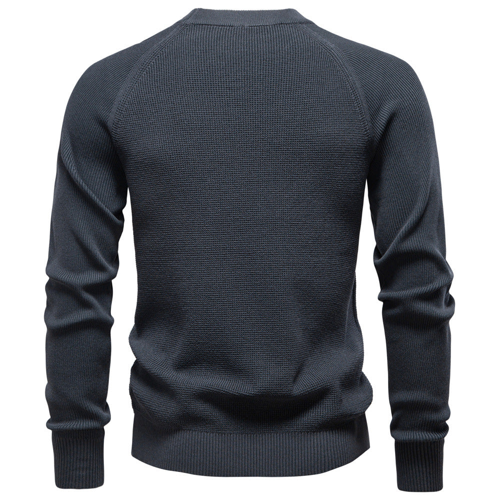 Effortlessly stylish men's Verona Waffle Knit Sweater, perfect for layering casual outfits.