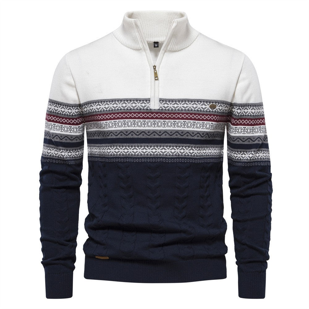 Men's Bergen Nordic knit sweater, a cozy half-zip pullover for ultimate warmth.