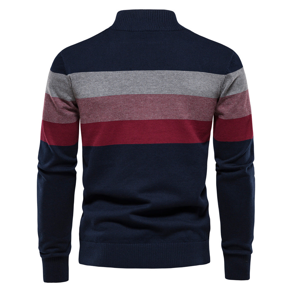Men's Torino half-zip sweater in grey, colorblock design, perfect for modern layering.