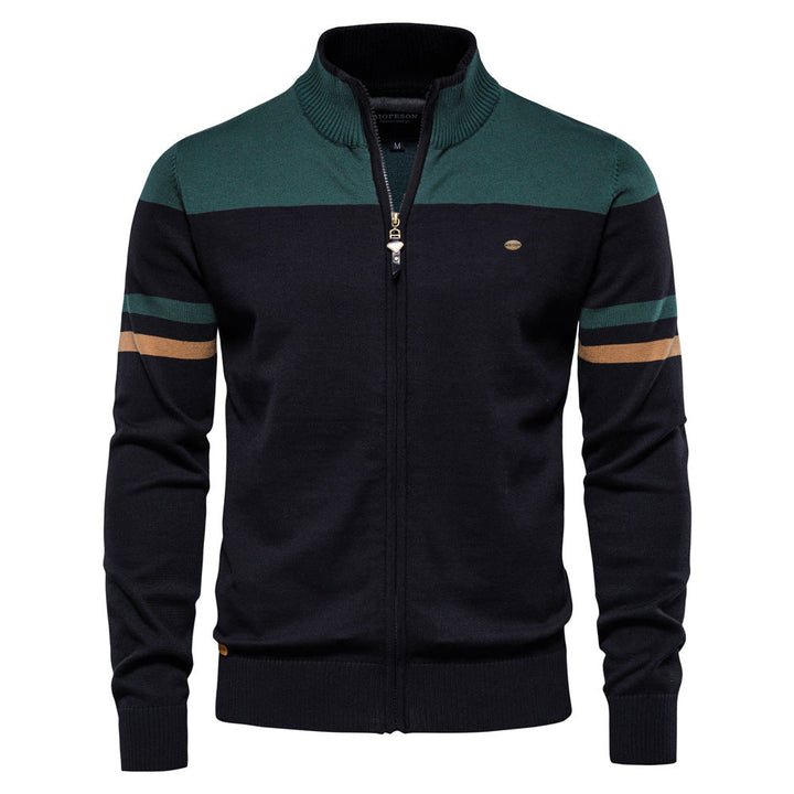 Lightweight men's colorblock sweater, perfect for everyday layering.