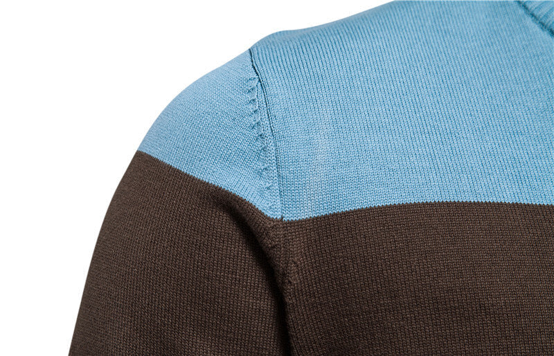 Men's versatile colorblock cardigan, perfect for a modern casual look.