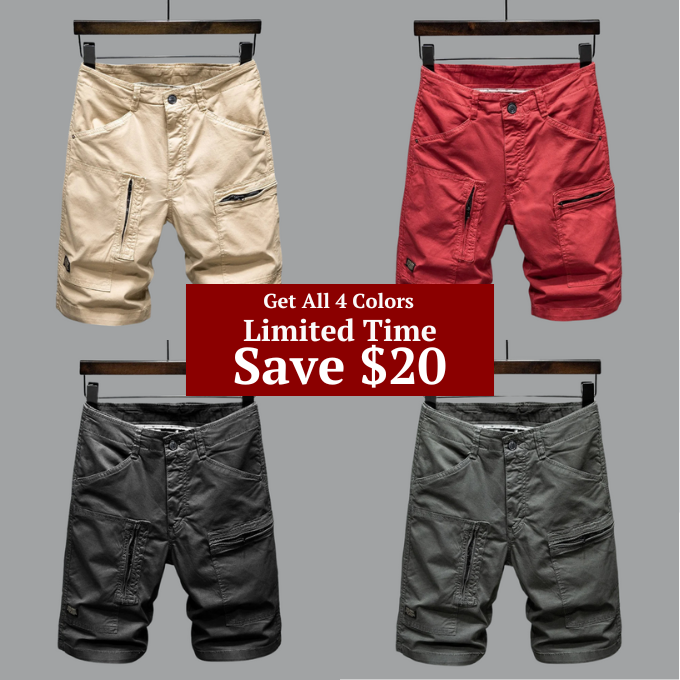 Hampton casual shorts for men, comfortable tailored fit cargo style, perfect for versatile fashion.