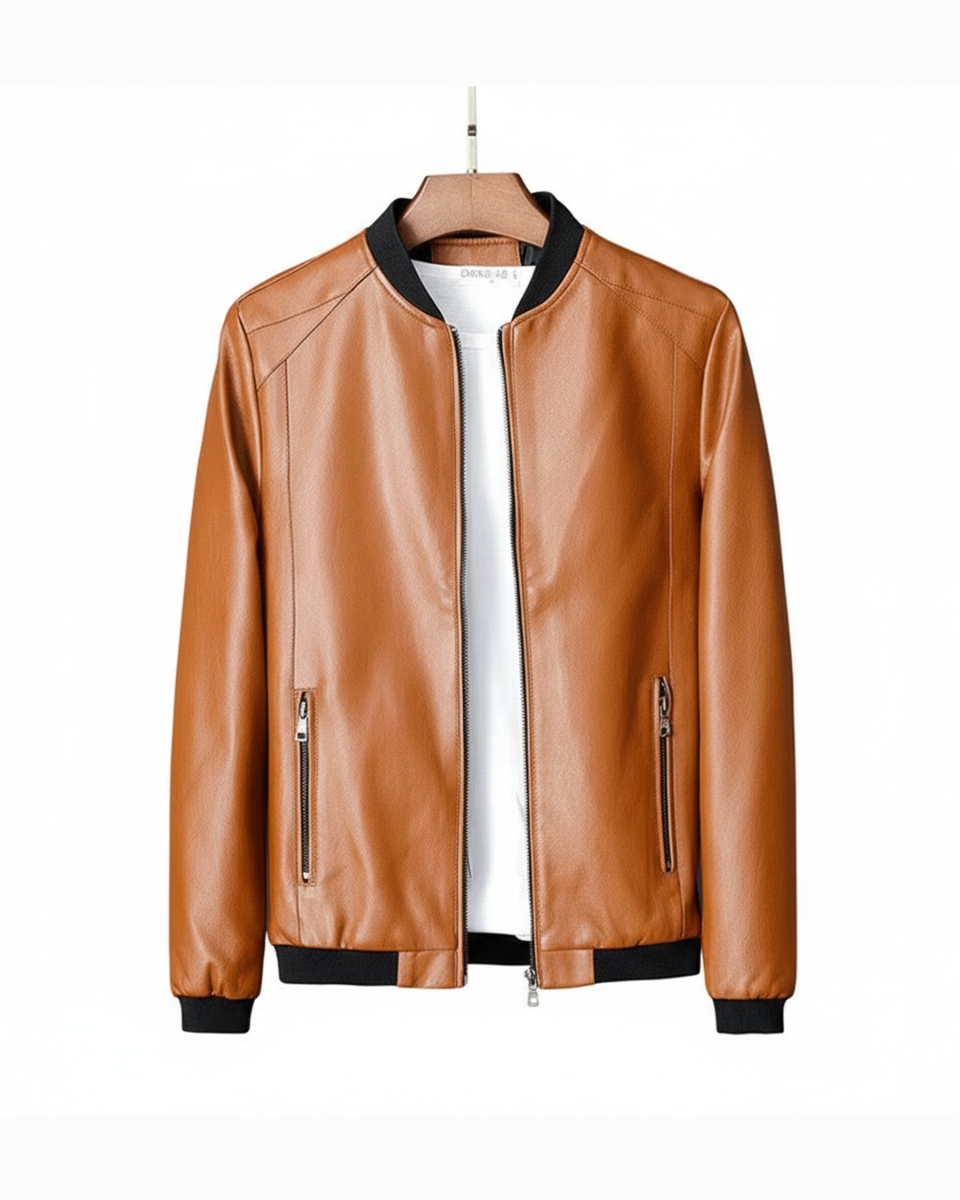 Men's sleek water-resistant everyday jacket with zipper, perfect for all-weather casual wear and practical style.
