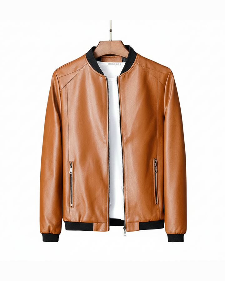 Men's sleek water-resistant everyday jacket with zipper, perfect for all-weather casual wear and practical style.