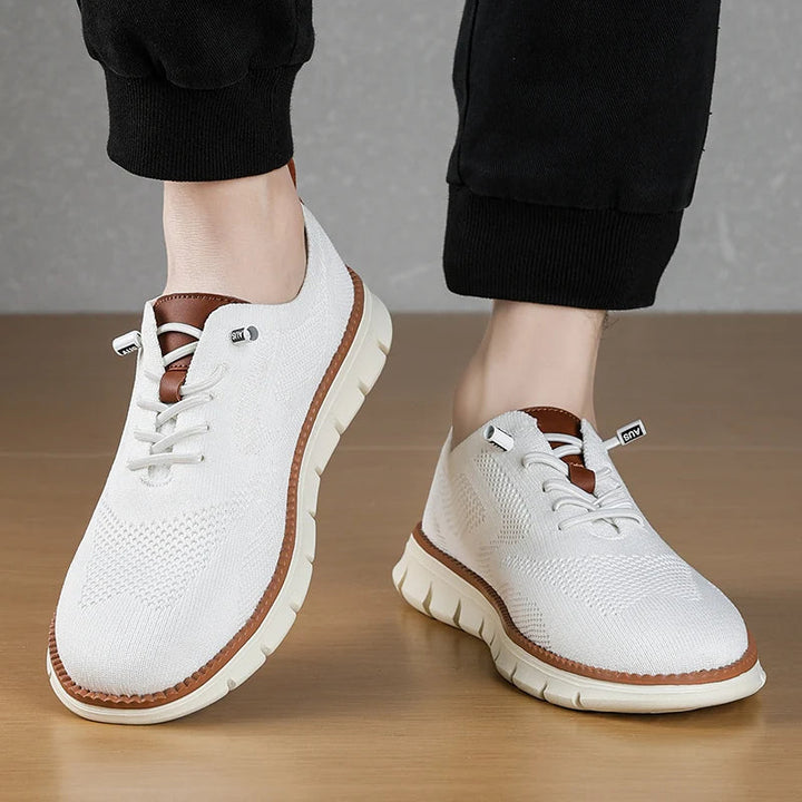 Men's breathable knit sneakers, ideal for all-day comfort & daily wear. Lightweight casual slip-on shoes.