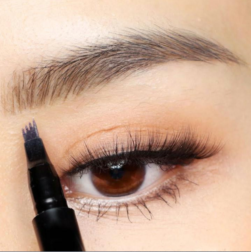 Women's waterproof microblading eyebrow pen for natural-looking, long-lasting, smudge-proof brows.