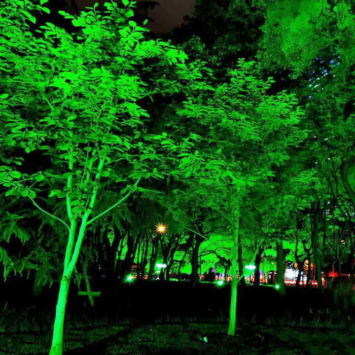 Adjustable LED landscape spotlight for architectural & decorative outdoor lighting, offering versatile plug-in design.