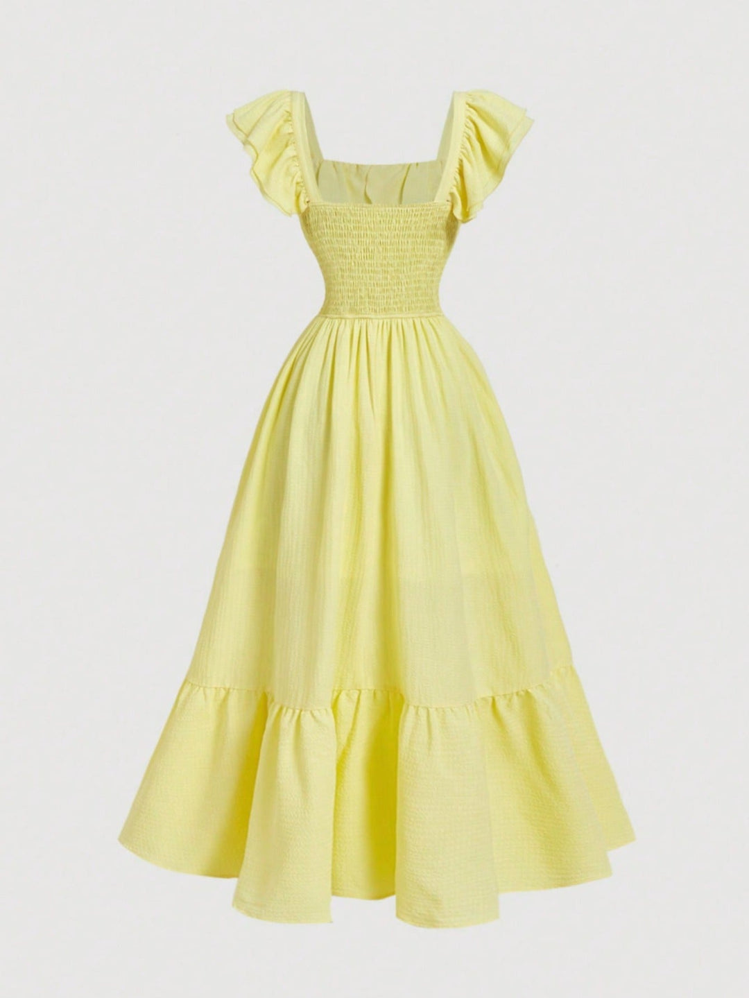 Stunning off-shoulder ruffled maxi dress for women, a versatile choice for vacation, cocktail & evening.