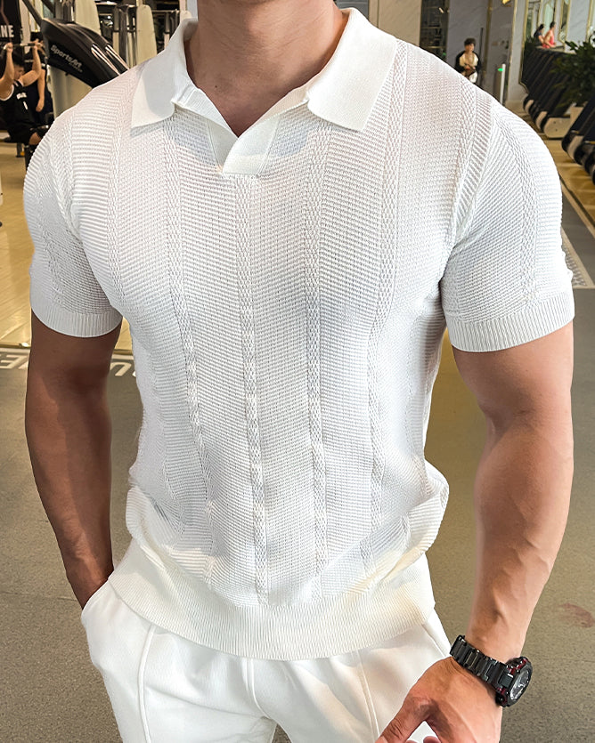 Versatile mens performance top, cooling polo shirt suitable for casual wear and athletic pursuits.