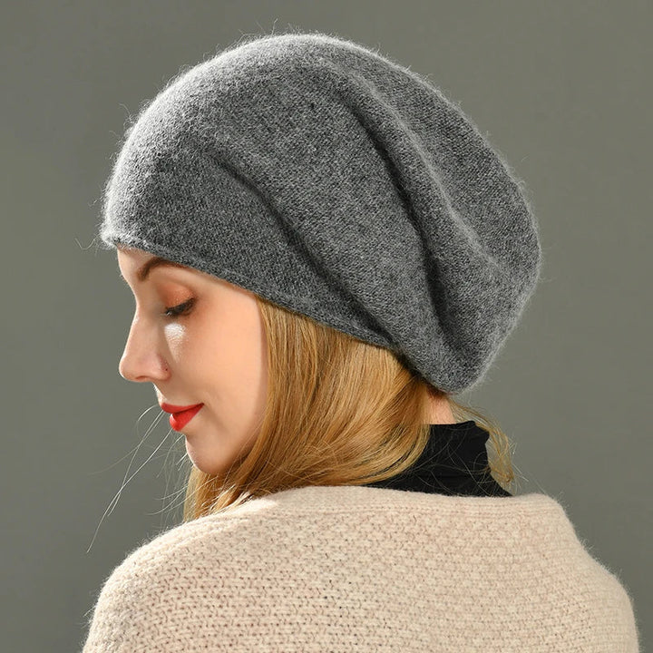 Cozy women's slouch beanie, soft and warm. Essential headwear for fall, winter, and chilly days.