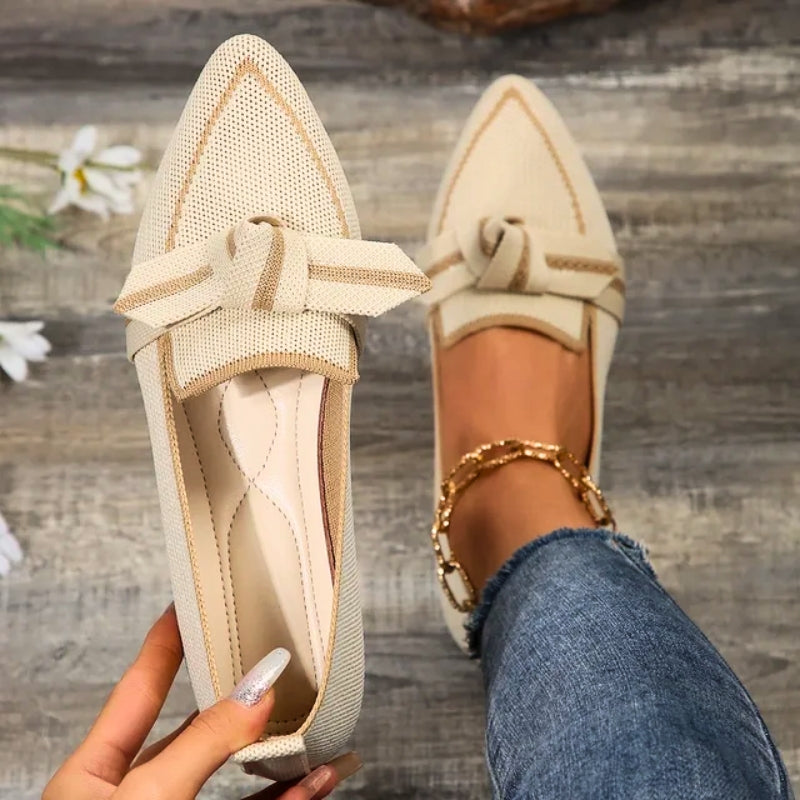 Brown women's ballet flats, slip-on style with essential arch support for comfort.