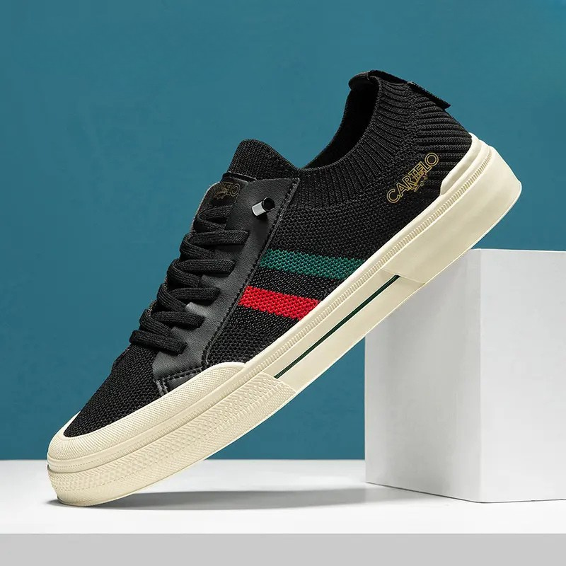 Men's lightweight comfort sneakers in action, perfect for casual walking and street style.