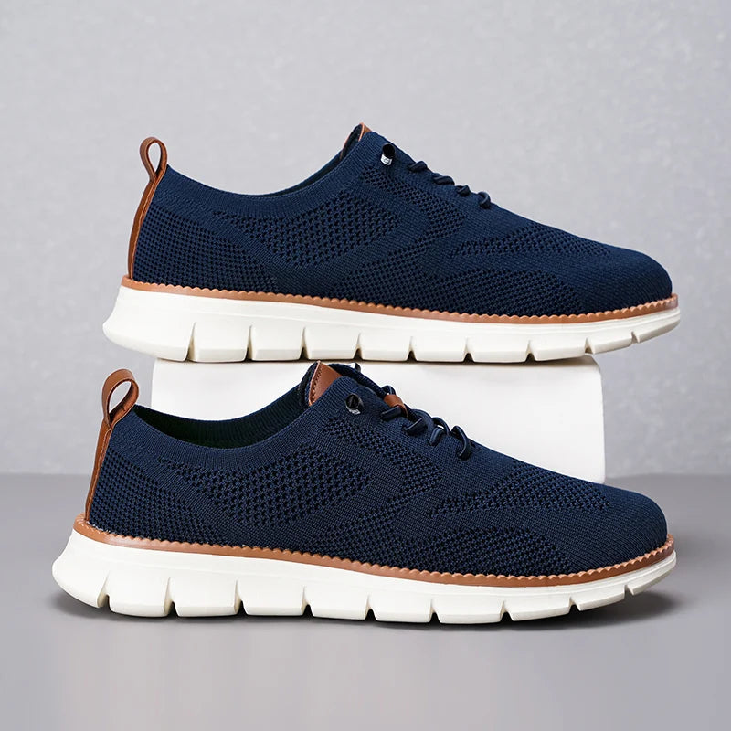 Lightweight men's breathable knit sneakers, offering all-day comfort and versatile style for casual daily wear.