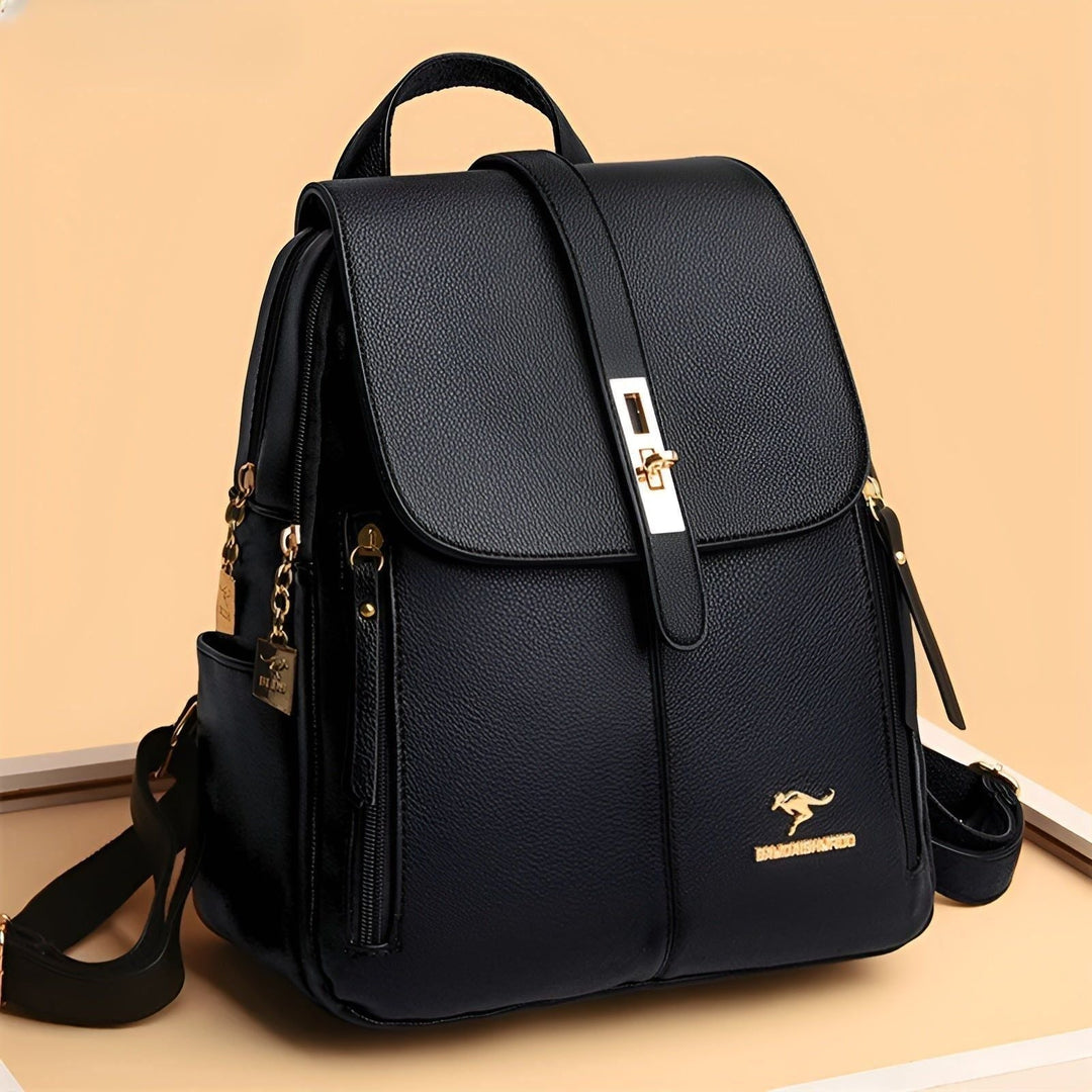 Premium women's PU leather daily backpack, a luxurious and practical office bag.