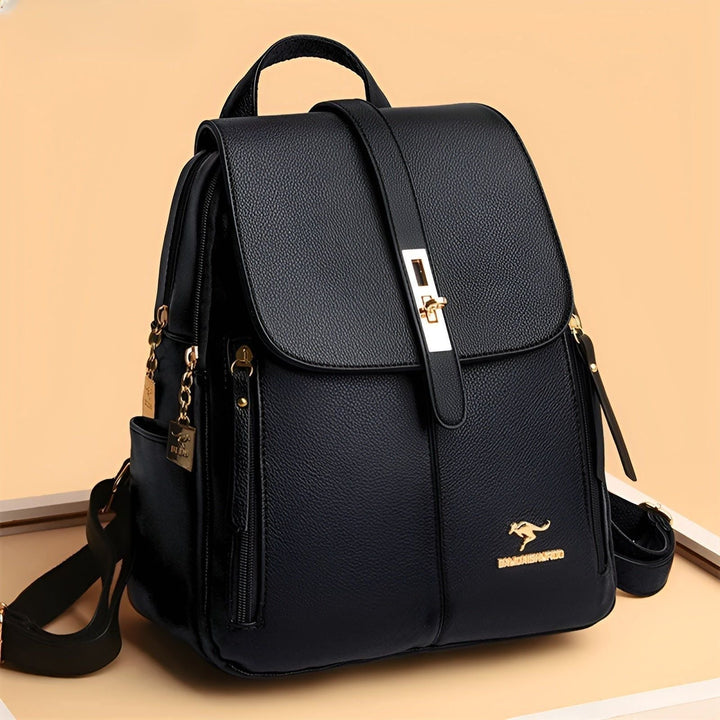 Premium women's PU leather daily backpack, a luxurious and practical office bag.