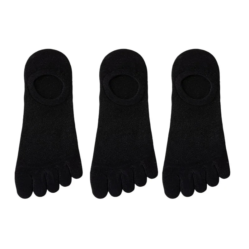 Men's athletic no-show toe socks, 3-pair. Breathable & comfortable for sports, everyday wear, and foot health.