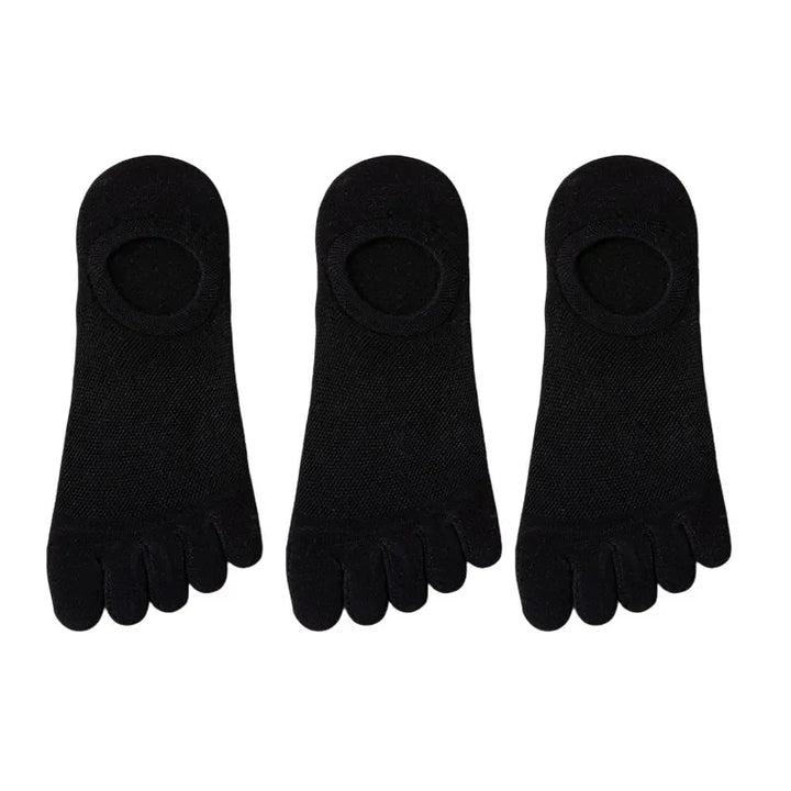 Men's athletic no-show toe socks, 3-pair. Breathable & comfortable for sports, everyday wear, and foot health.