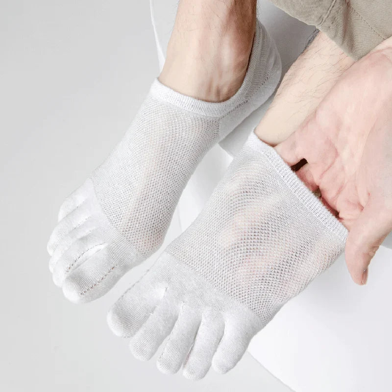3-pair value pack men's no-show toe socks. Comfortable, breathable, and invisible for daily athletic & casual use.