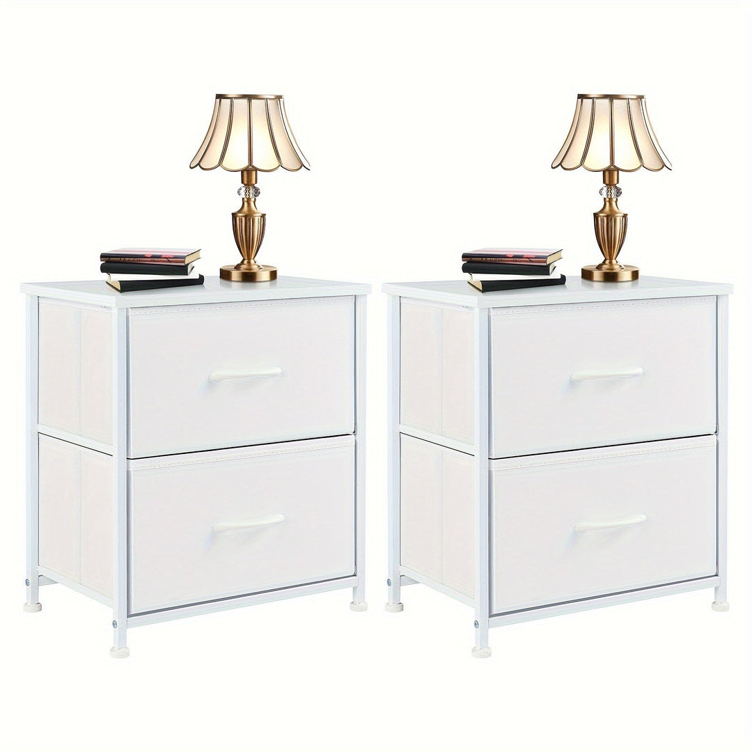 Durable and stylish pair of nightstands, each providing a spacious drawer for all your bedroom items.