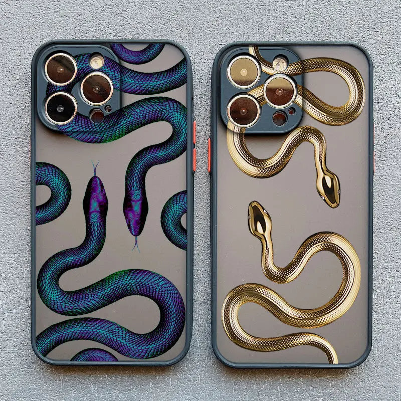 Luxury women's serpent iPhone case, sleek and stylish, providing excellent phone protection.