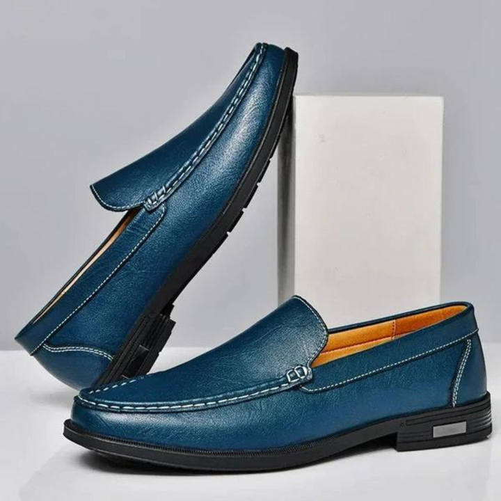 Stylish brown men's slip-on loafers, comfortable footwear for casual and formal looks.