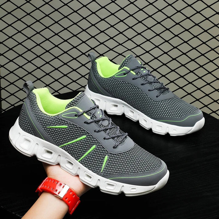 Blue unisex lightweight running sneakers, engineered for ultimate comfort, support, and breathable design for runners.