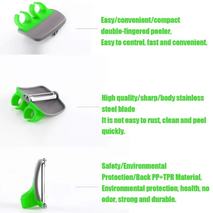 Upgrade your kitchen with this 4-piece ergonomic palm peeler set. Perfect for quick vegetable & fruit prep.