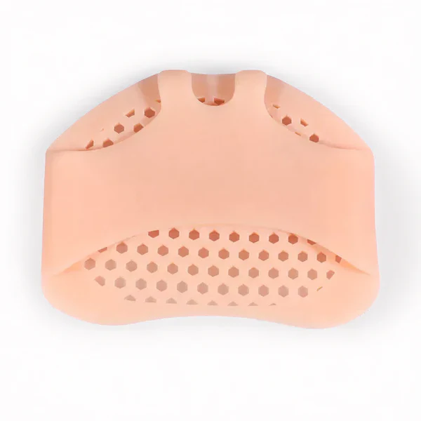 Unisex gel metatarsal pads provide breathable forefoot support, easing foot pain for walking and exercise comfort.