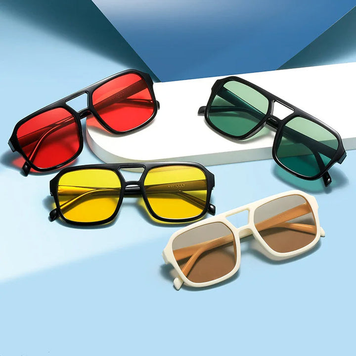 Women's retro prism square sunglasses. Chic vintage shades with UV400 protection & colored lenses.