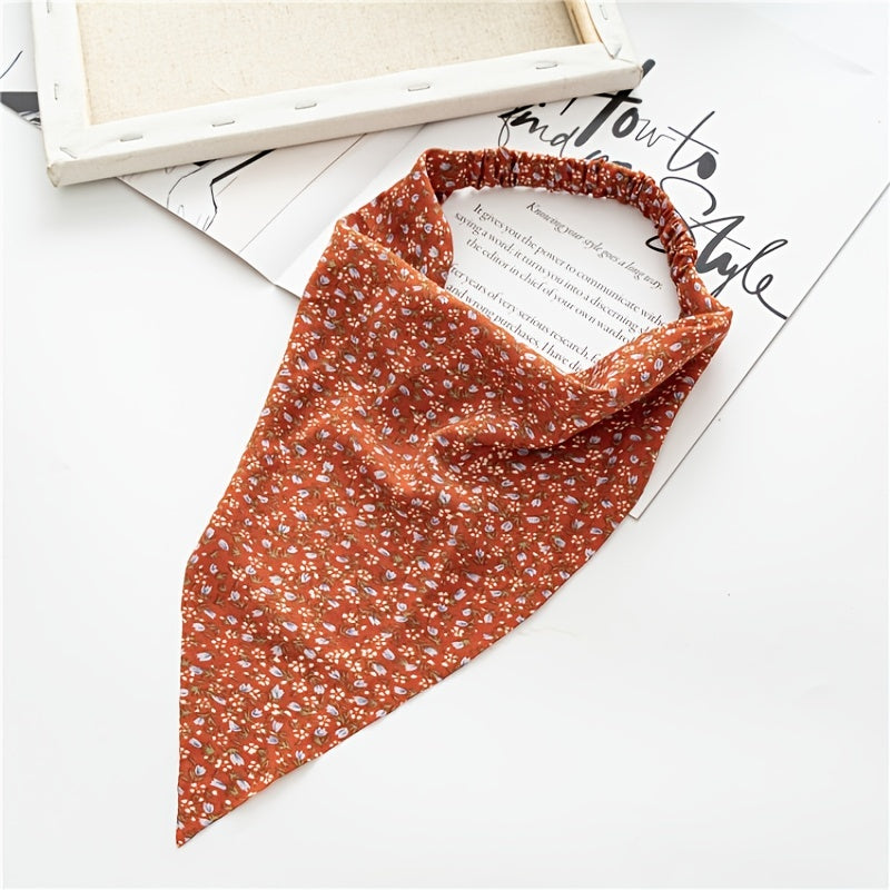 Versatile women's floral headband, soft chiffon fabric, ideal as a hair wrap or bandana.