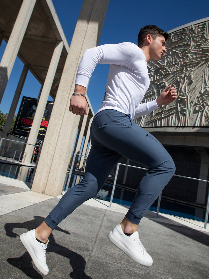 Men's gym wear joggers. High-performance athletic pants with stretch fabric.