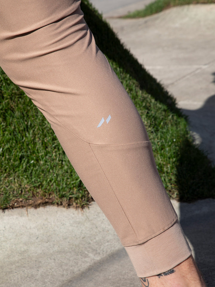 Flexible men's stretch fabric joggers. Full range of motion for active lifestyles.