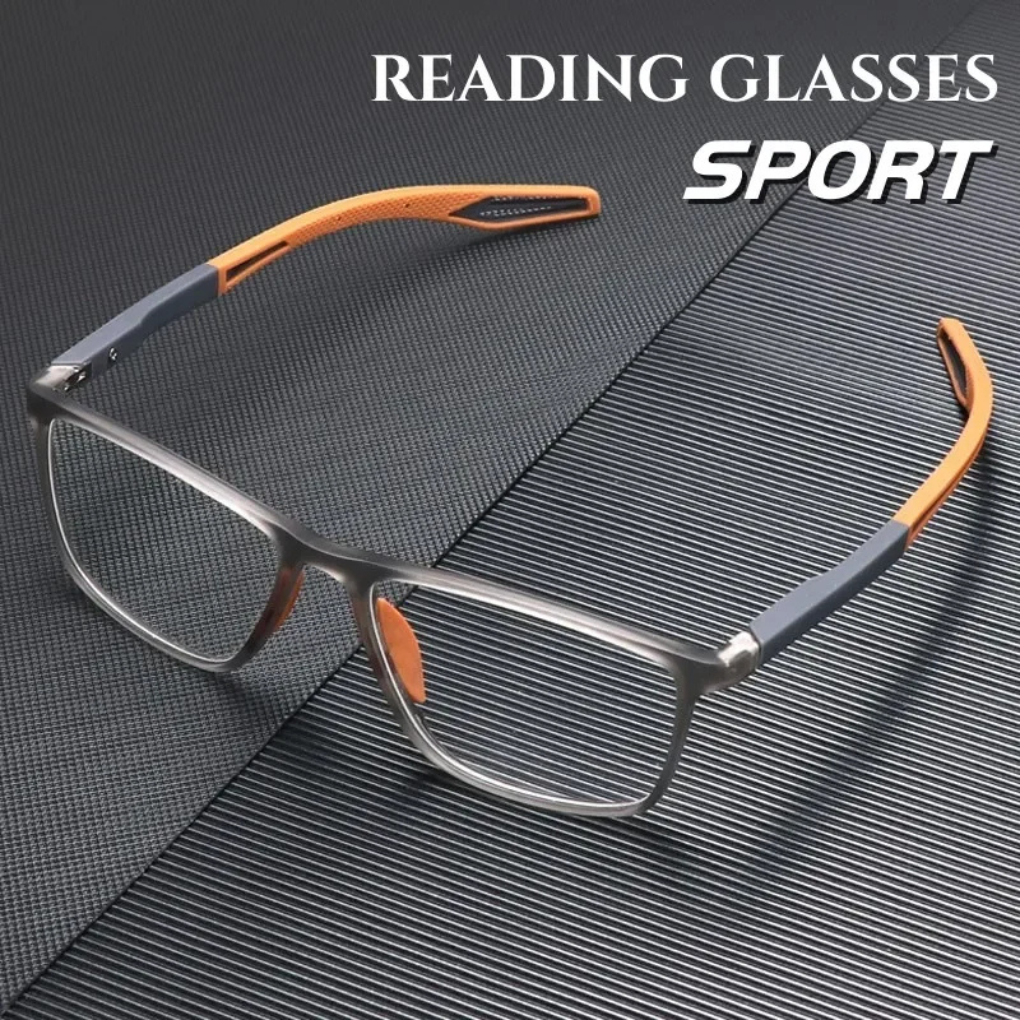 Unisex ultralight anti-blue light sport reading glasses for clear vision & digital eye strain protection.