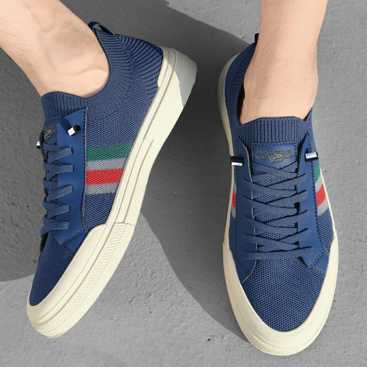Durable sole of men's walking shoes, providing comfort and grip for everyday street style.