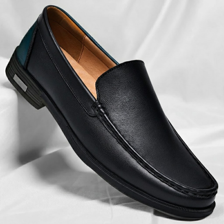 Men's stylish slip-on dress shoes, classic design, comfortable for walking all day.