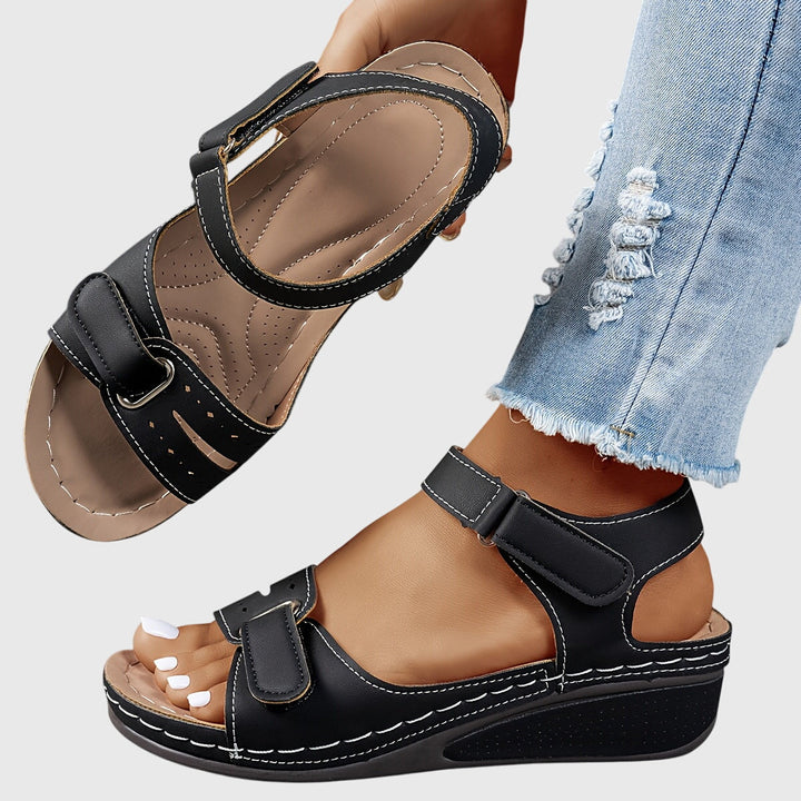 Women's Crystal summer walking sandals with orthopedic support, stretch fit & non-slip sole for active comfort.