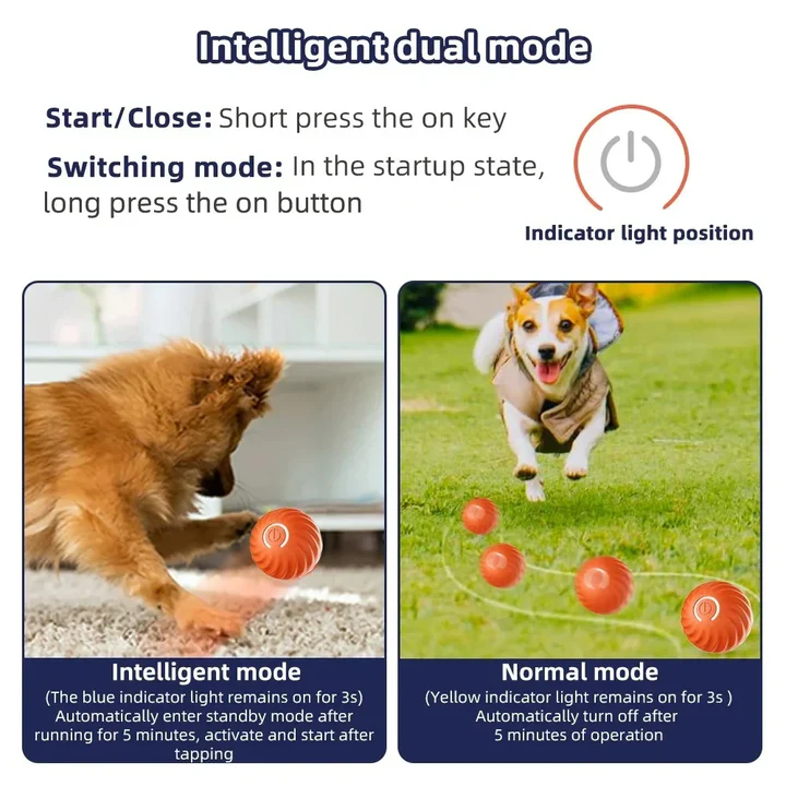 Anxiety relief rolling dog toy ball, perfect for mental stimulation, interactive pet play & exercise.