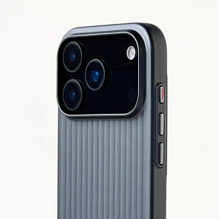 Slim & strong: Men's Titanium Shield Pro iPhone case, offering durable protection & full wireless charging compatibility.