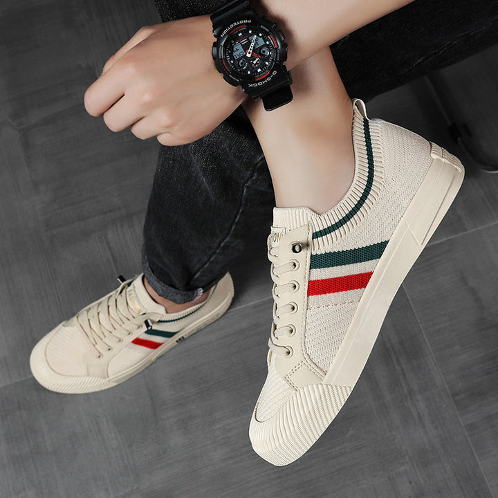 Sandstone men's cushioned sneakers, offering ultimate comfort for daily walks & street style.