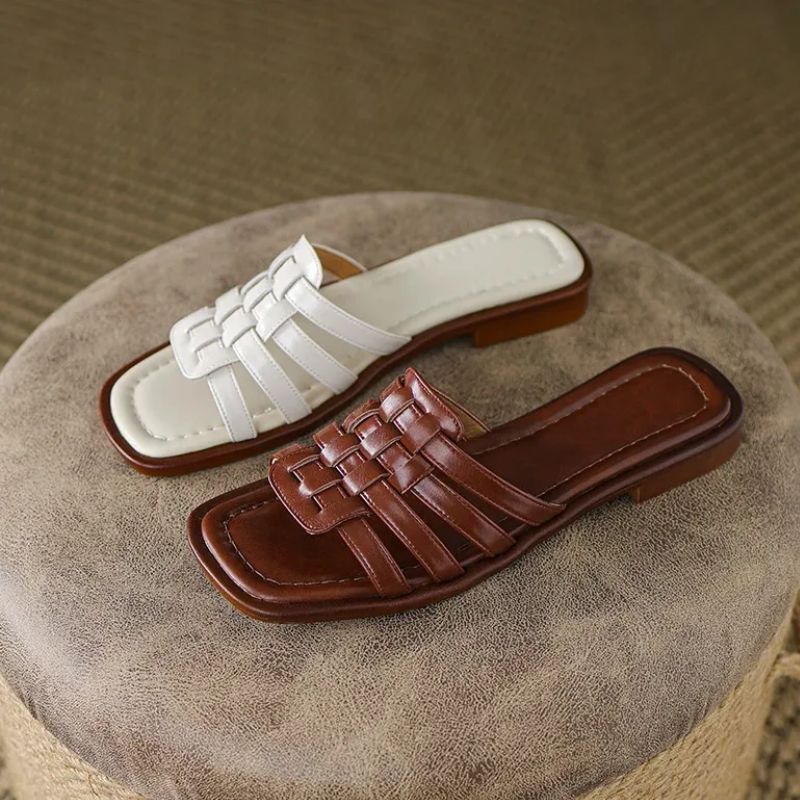 Women's Tivra slide sandals, cushioned comfort, geo cutout, flat sole; ultimate casual fashion footwear.