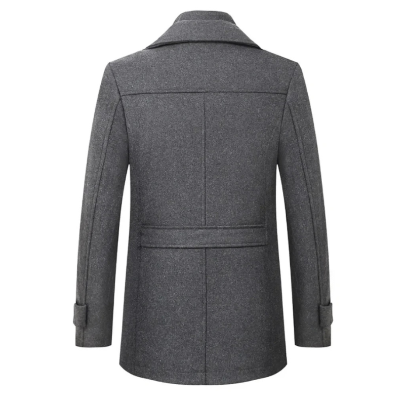 Stylish men's tailored trench coat, ideal for business attire and classic overcoat fashion.