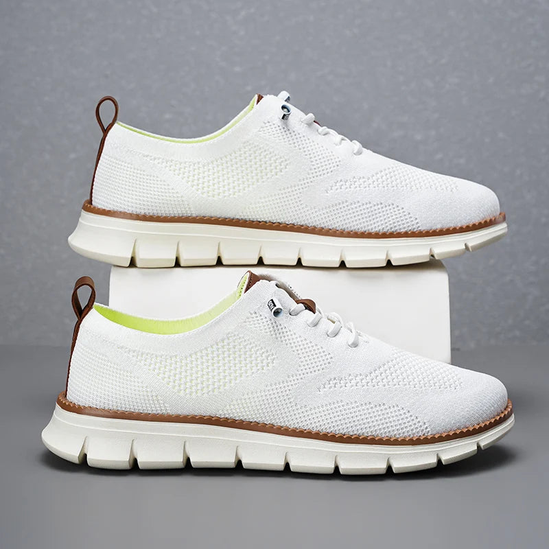 Men's comfortable breathable knit sneakers. Lightweight slip-on shoes perfect for versatile casual daily wear.