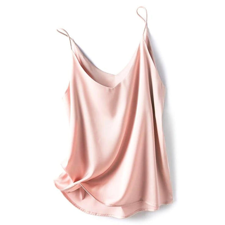 Comfortable women's silky cami tank top, a versatile layering piece for casual or dressy fashion.