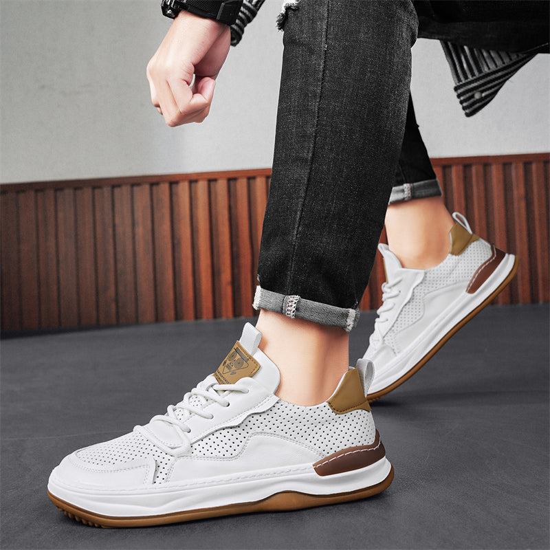 Modern men's casual footwear. Premium quality lace-up sneakers offering stylish comfort for daily adventures.
