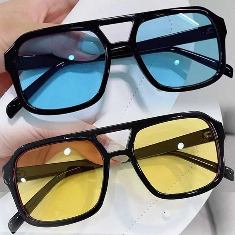 Chic women's eyewear: retro square frame sunglasses for a stylish look, offering UV400 protection.